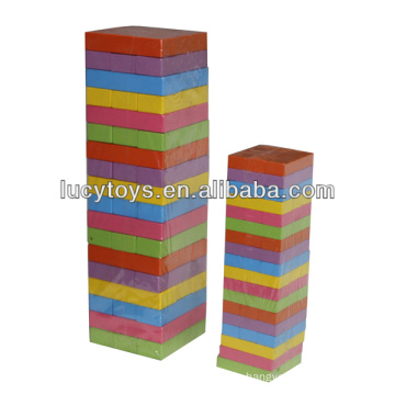 54 PC Jenga gigante de madera de la alta calidad colorida